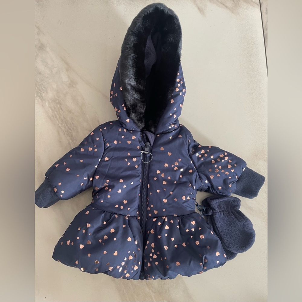 Rothschild Navy Snowsuit with  Heart Print